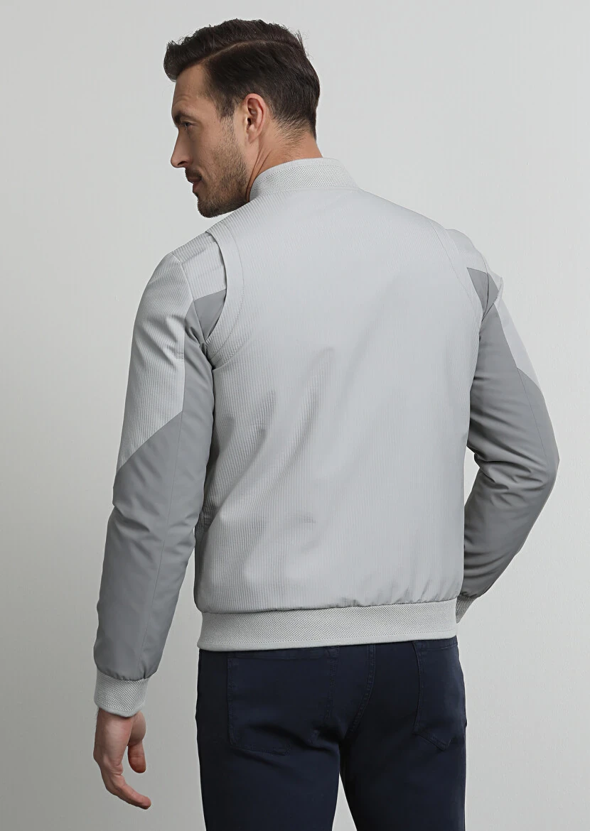 Bej Regular Fit Dik Yaka Casual Dokuma Mont - 4