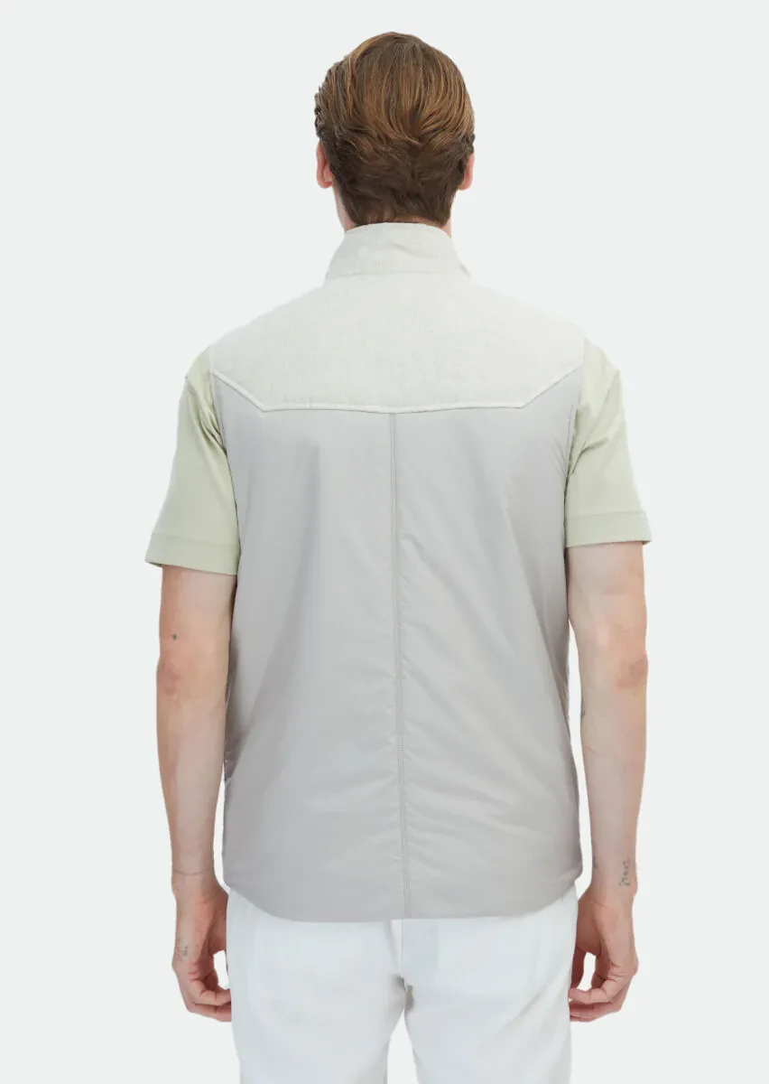 Bej Regular Fit Dik Yaka Casual Dokuma Spor Yelek - 6