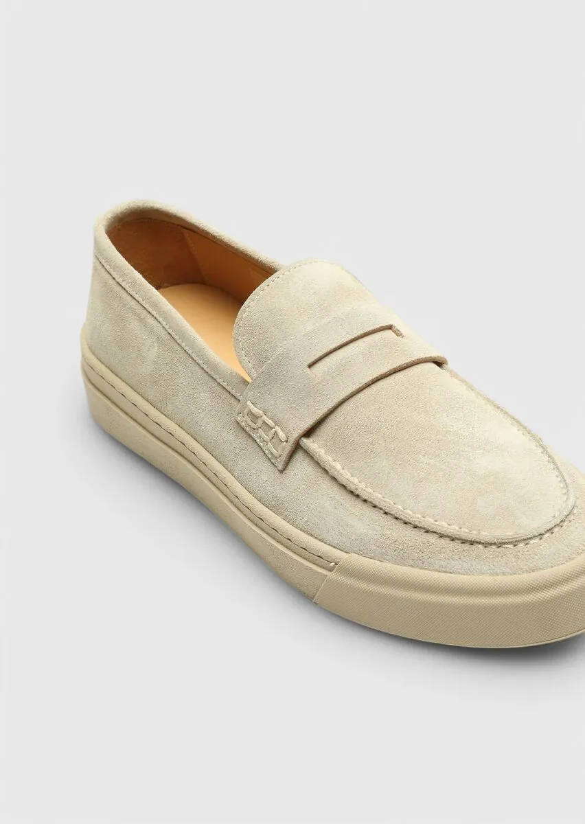 Bej Süet Casual Loafer - 2