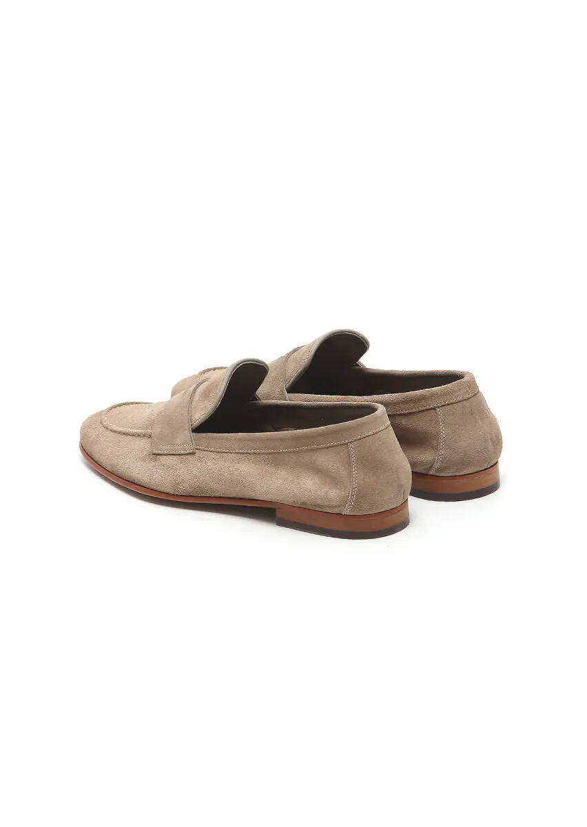 Bej Süet Klasik Loafer - 4