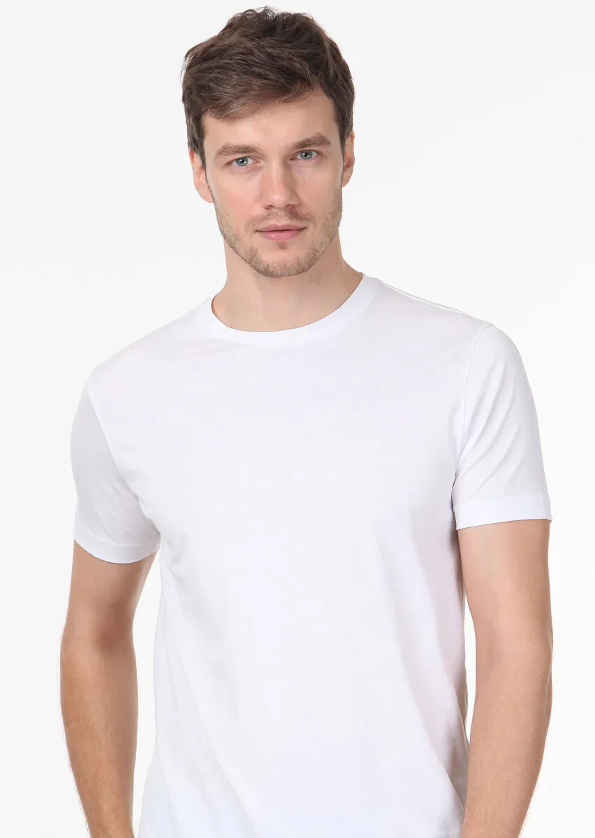 Beyaz %100 Pamuk T-Shirt - 2