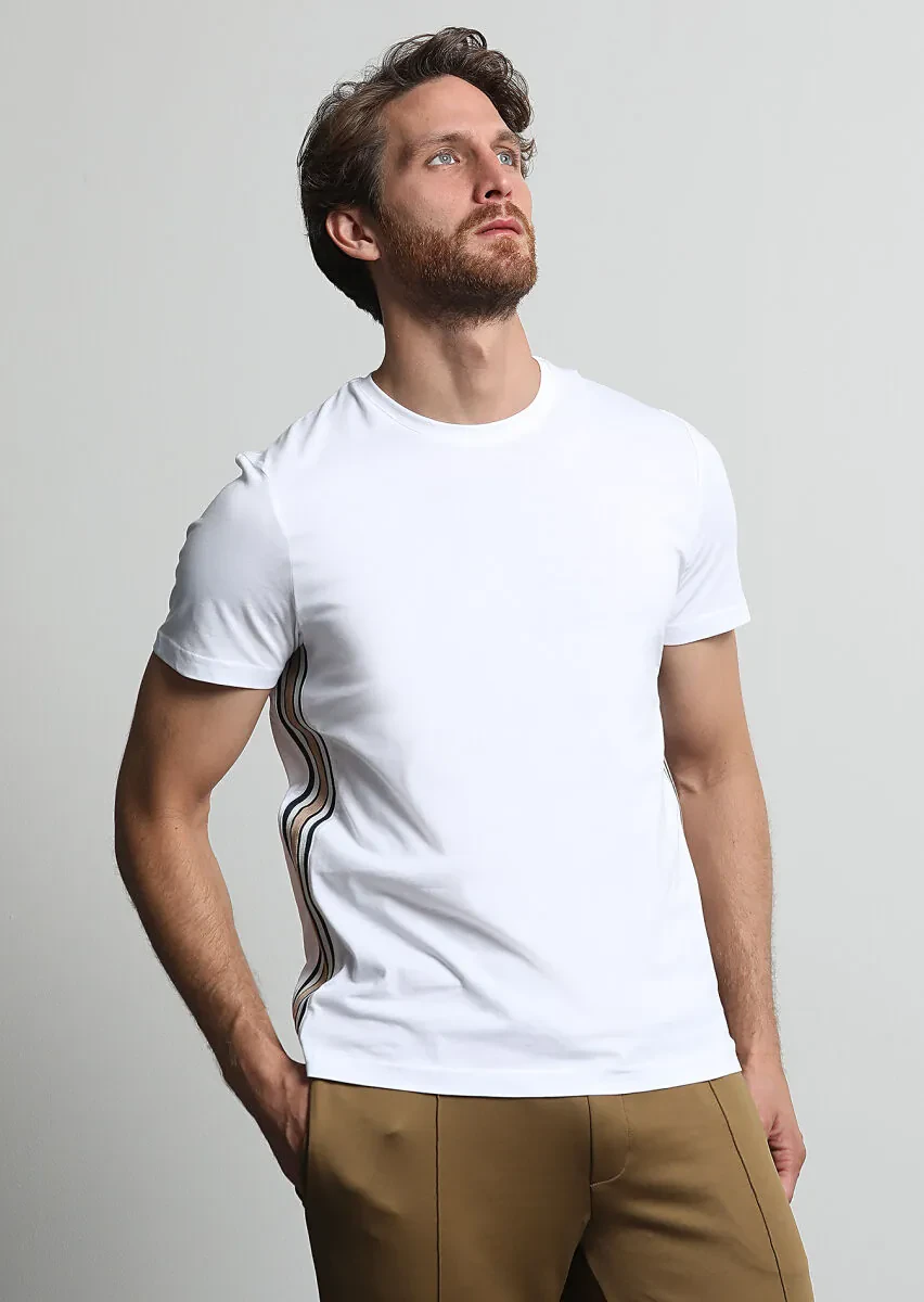 Beyaz %100 Pamuk T-Shirt - 4