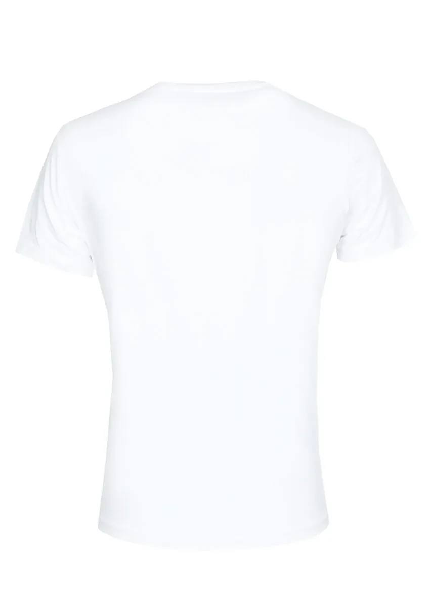 Beyaz Baskılı %100 Pamuk T-Shirt - 7