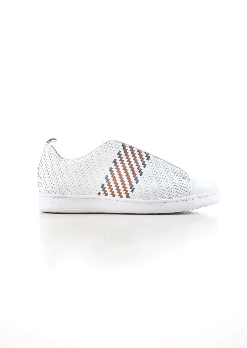 Beyaz Deri Spor Ayakkabı - 1