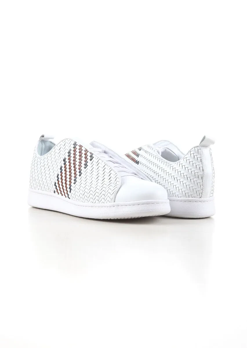 Beyaz Deri Spor Ayakkabı - 3