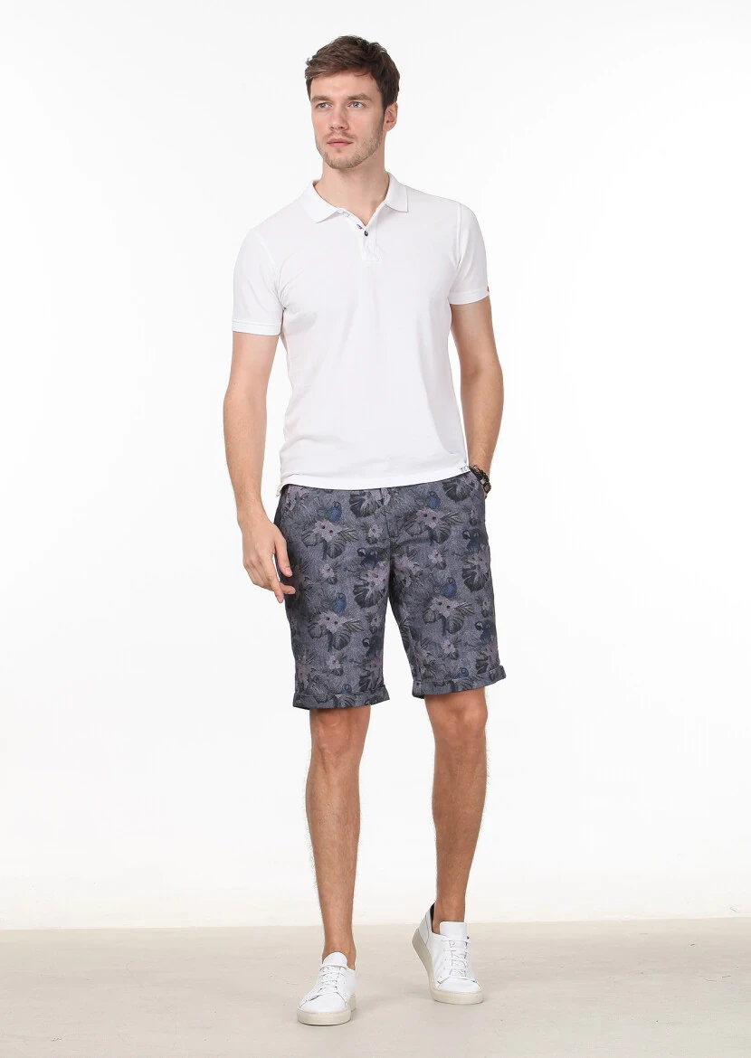 Beyaz Düz Polo Yaka %100 Pamuk T-Shirt - 3