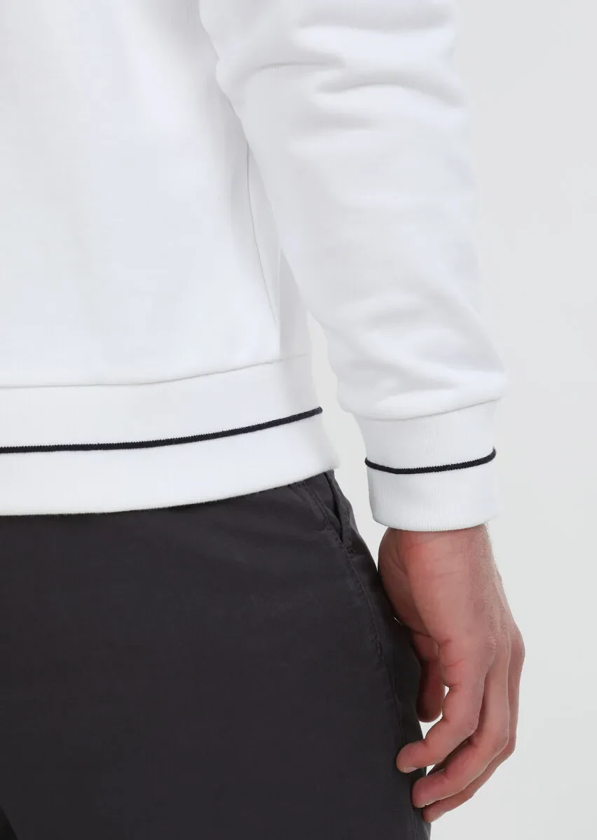 Beyaz Düz Sweatshırt - 6