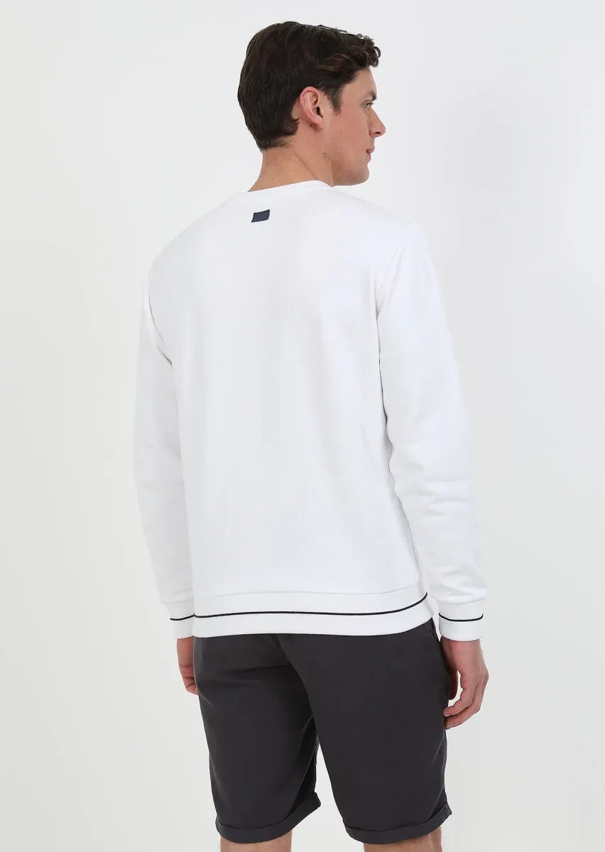 Beyaz Düz Sweatshırt - 7