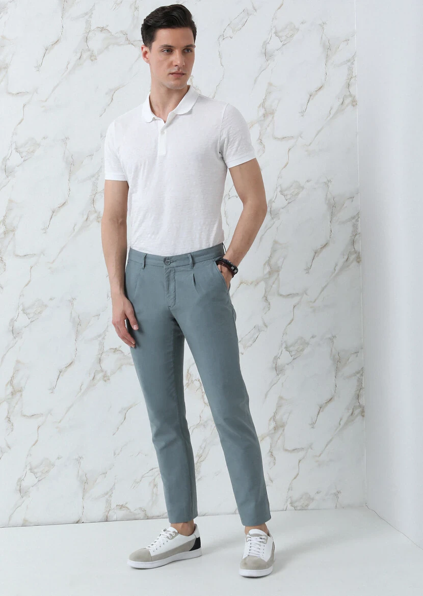 Beyaz Jakarlı Polo Yaka %100 Pamuk T-Shirt - 2