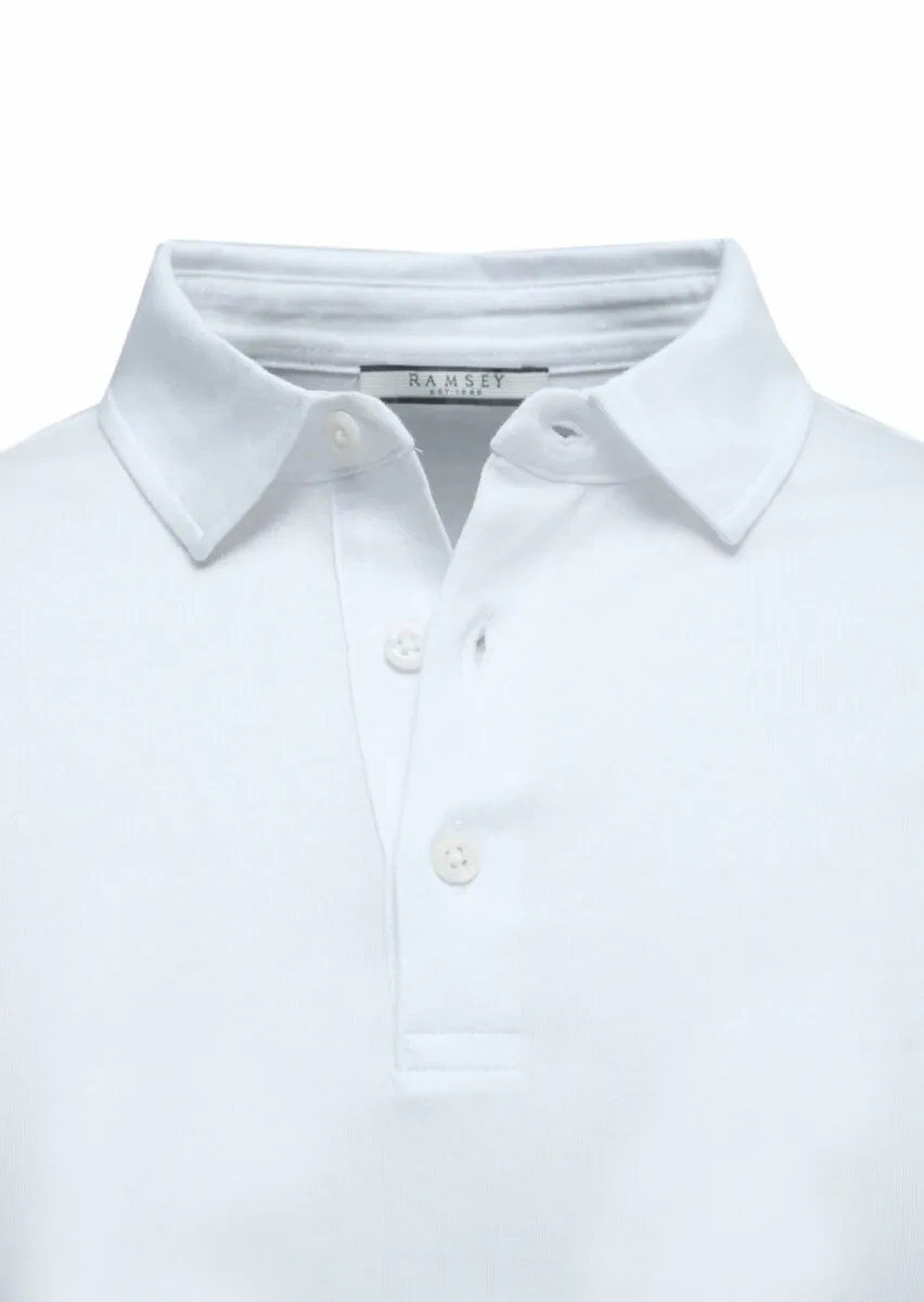 Beyaz Polo Yaka %100 Pamuk T-Shirt - 2