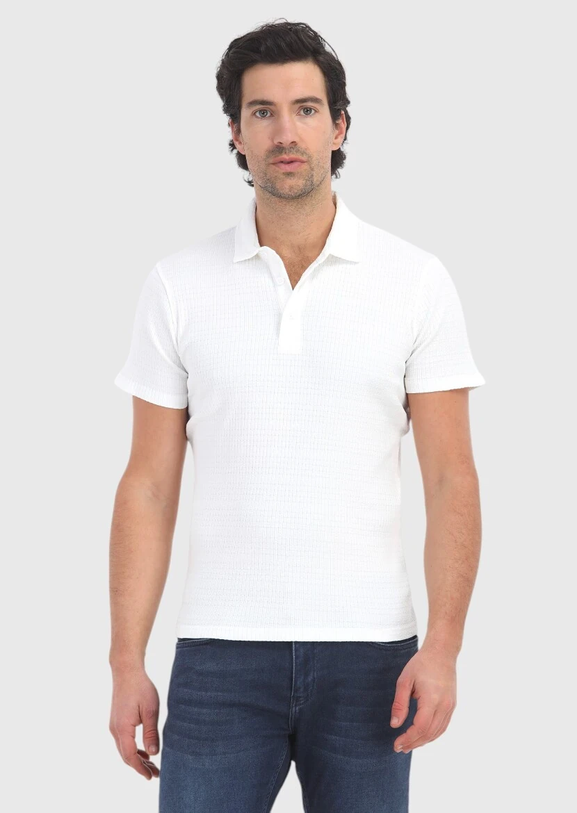 Beyaz Polo Yaka T-Shirt - 2