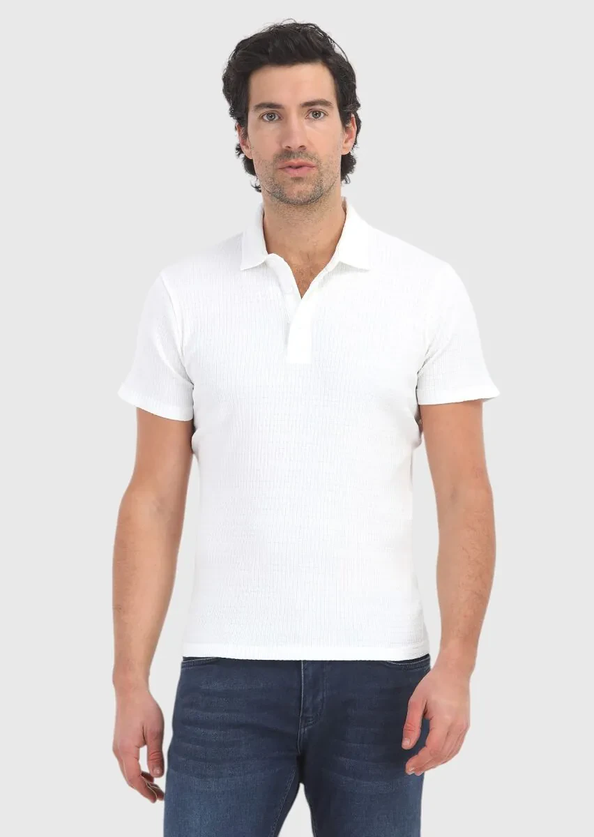 Beyaz Polo Yaka T-Shirt - 2