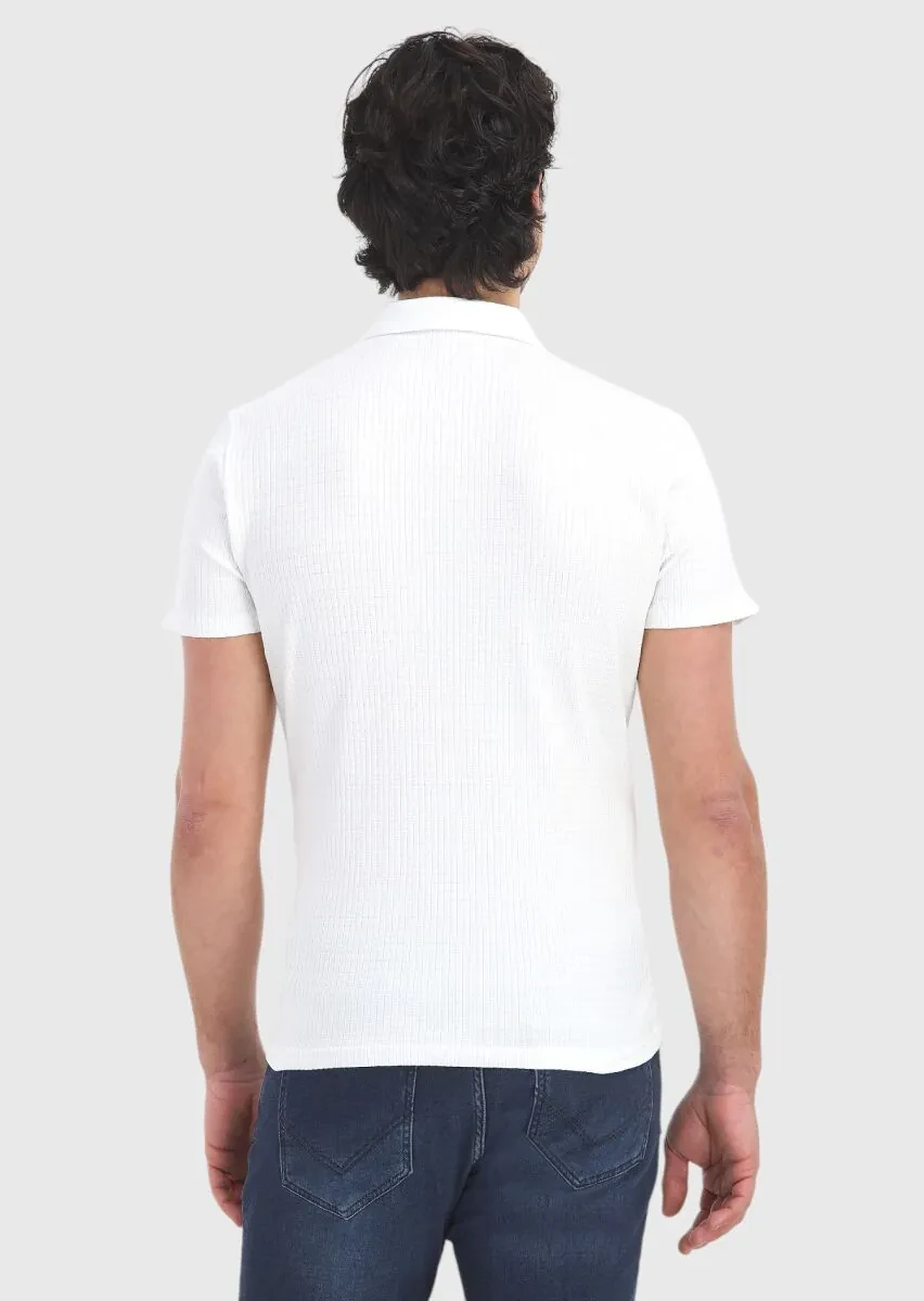 Beyaz Polo Yaka T-Shirt - 4