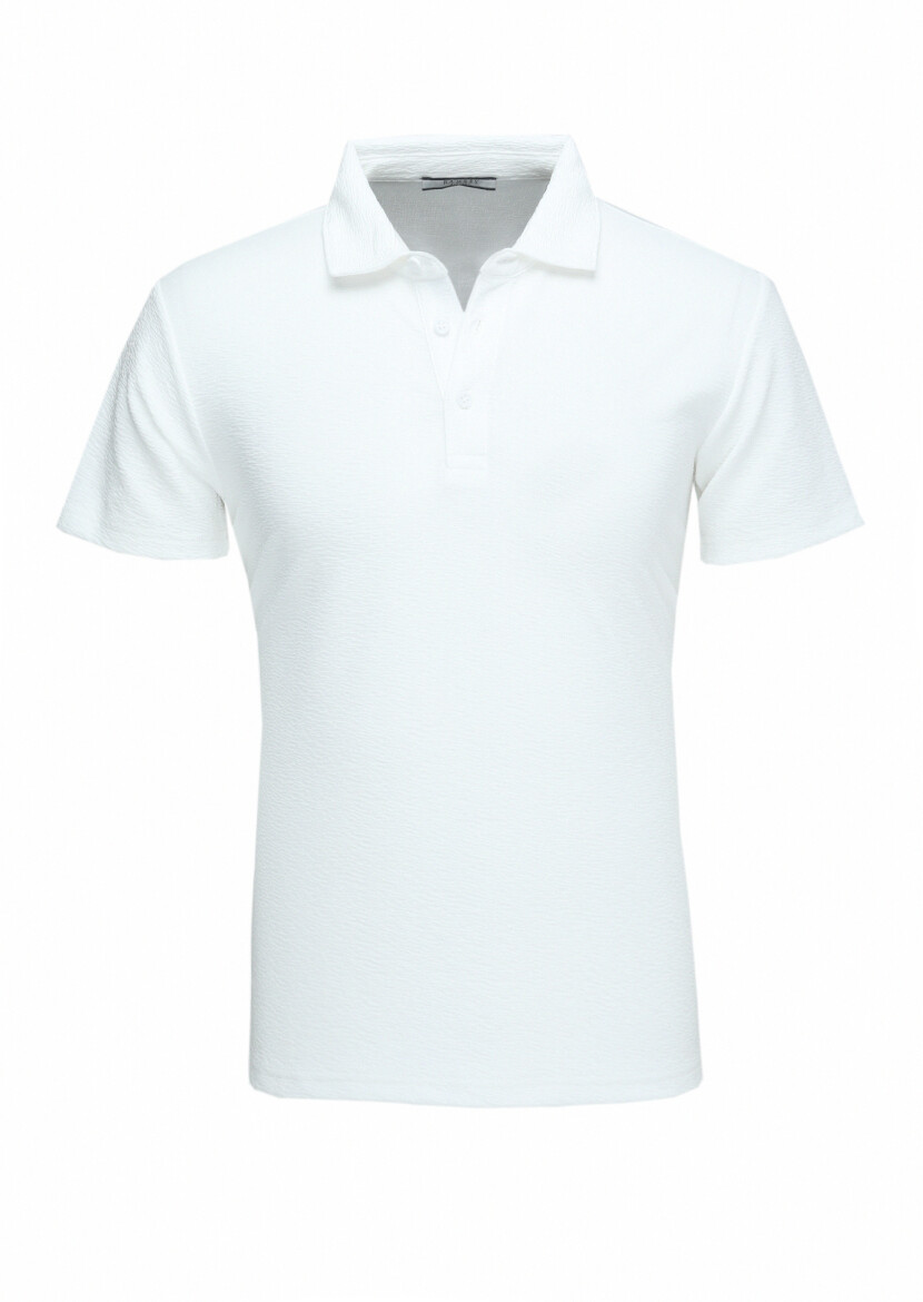 Beyaz Polo Yaka T-Shirt - 1