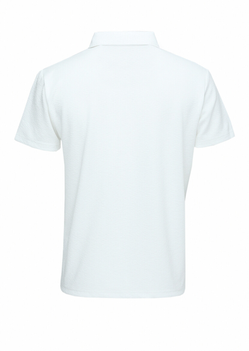 Beyaz Polo Yaka T-Shirt - 4