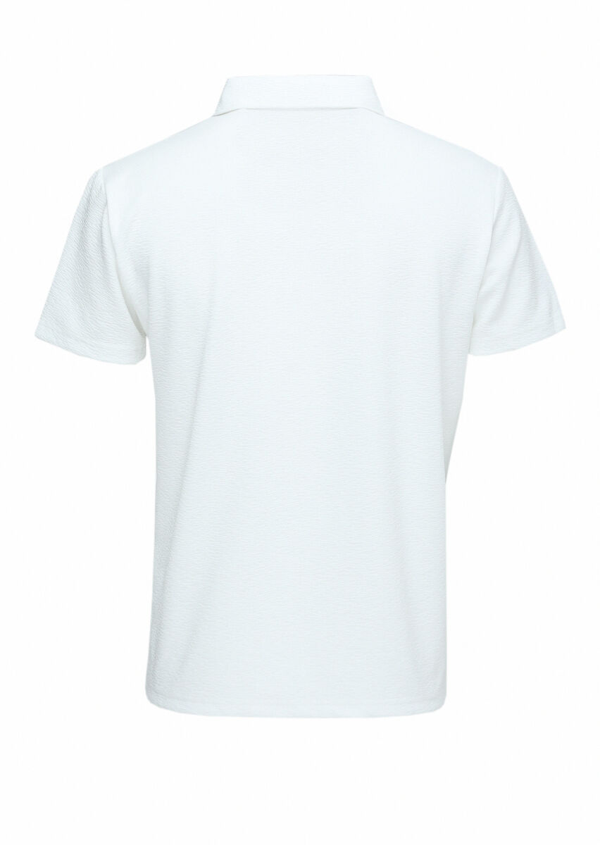 Beyaz Polo Yaka T-Shirt - 4