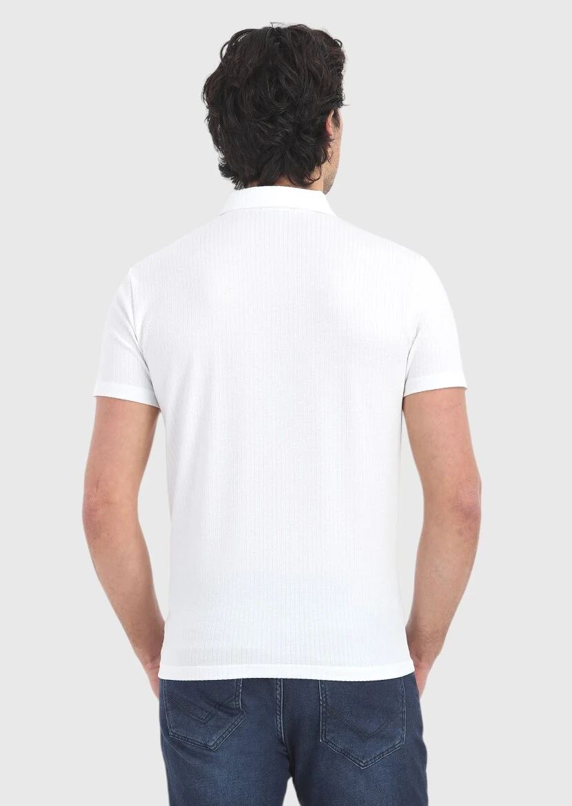 Beyaz Polo Yaka T-Shirt - 4