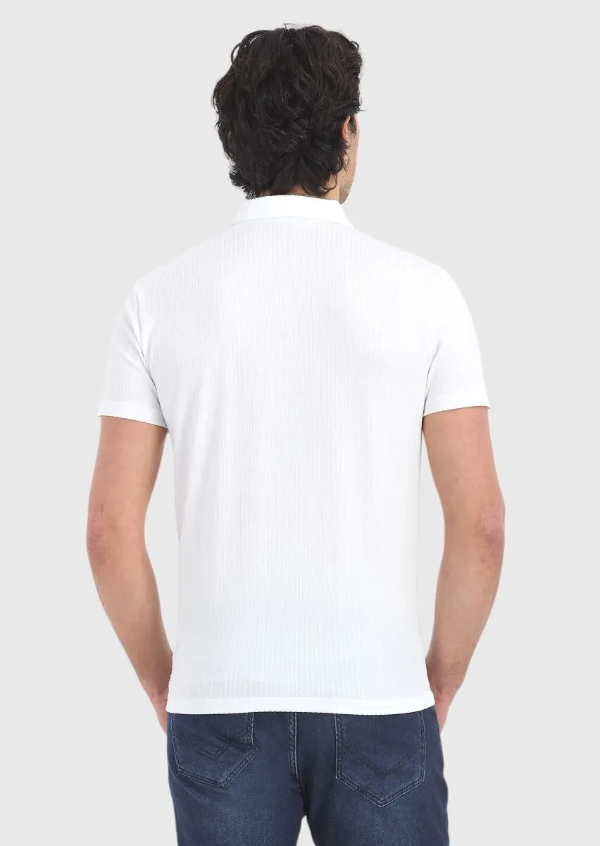 Beyaz Polo Yaka T-Shirt - 4