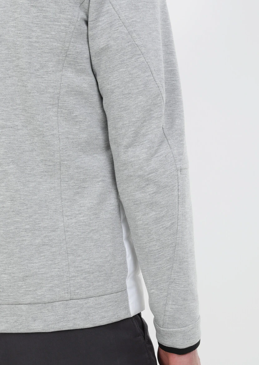 Beyaz Regular Fit Dik Yaka Denim Dokuma Mont - 6