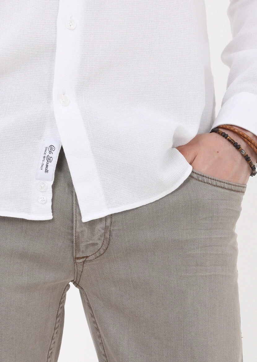 Beyaz Slim Fit Dokuma Casual %100 Pamuk Gömlek - 5