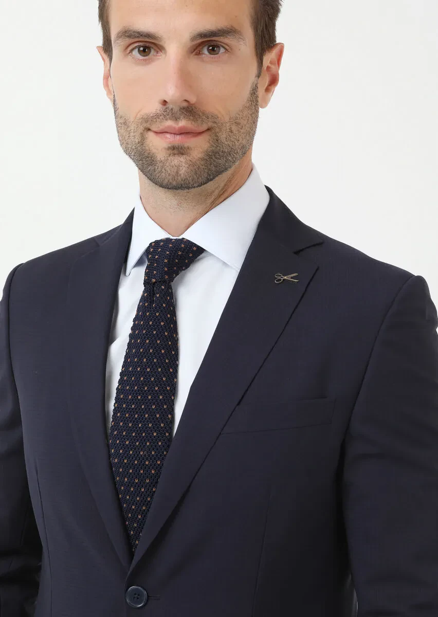 Beyaz Slim Fit Dokuma Klasik Pamuk Karışımlı Gömlek - 4