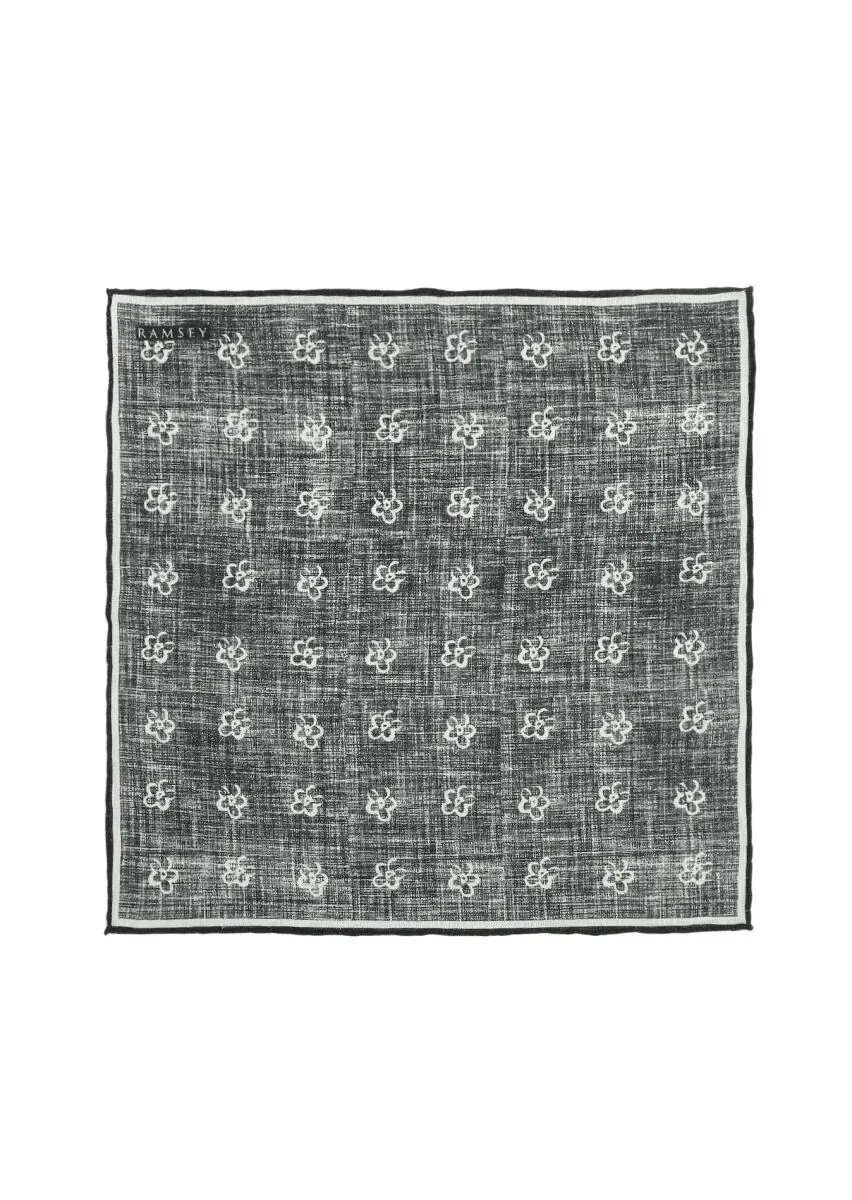 Black %100 Keten Handkerchief - 1