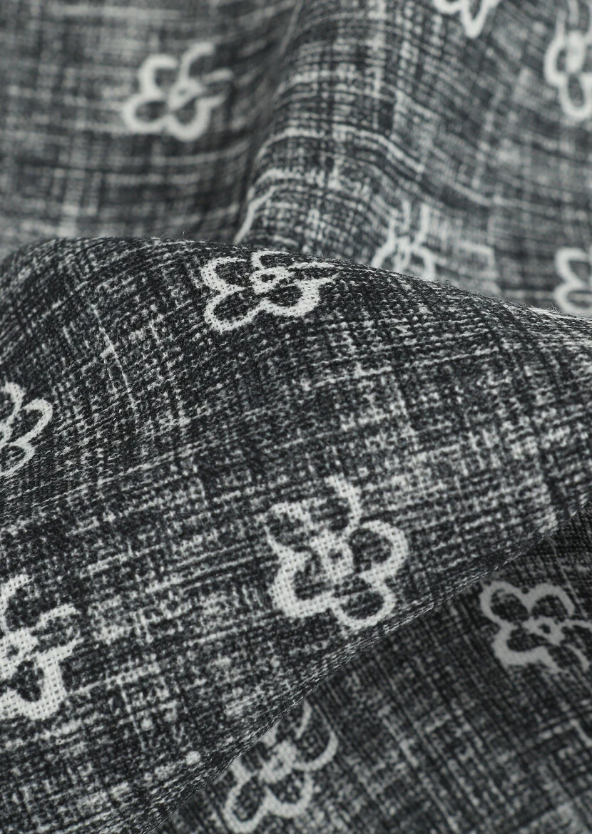 Black %100 Keten Handkerchief - 2