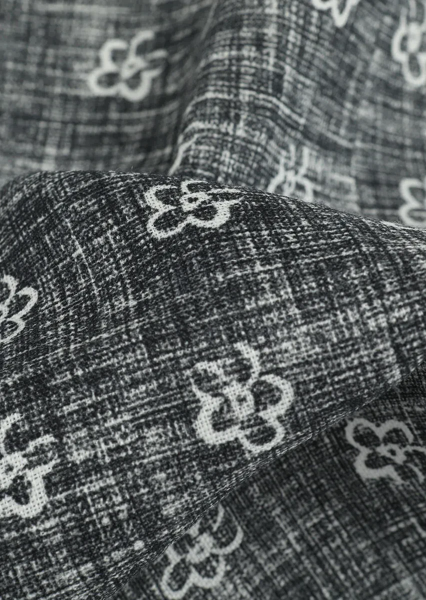 Black %100 Keten Handkerchief - 2