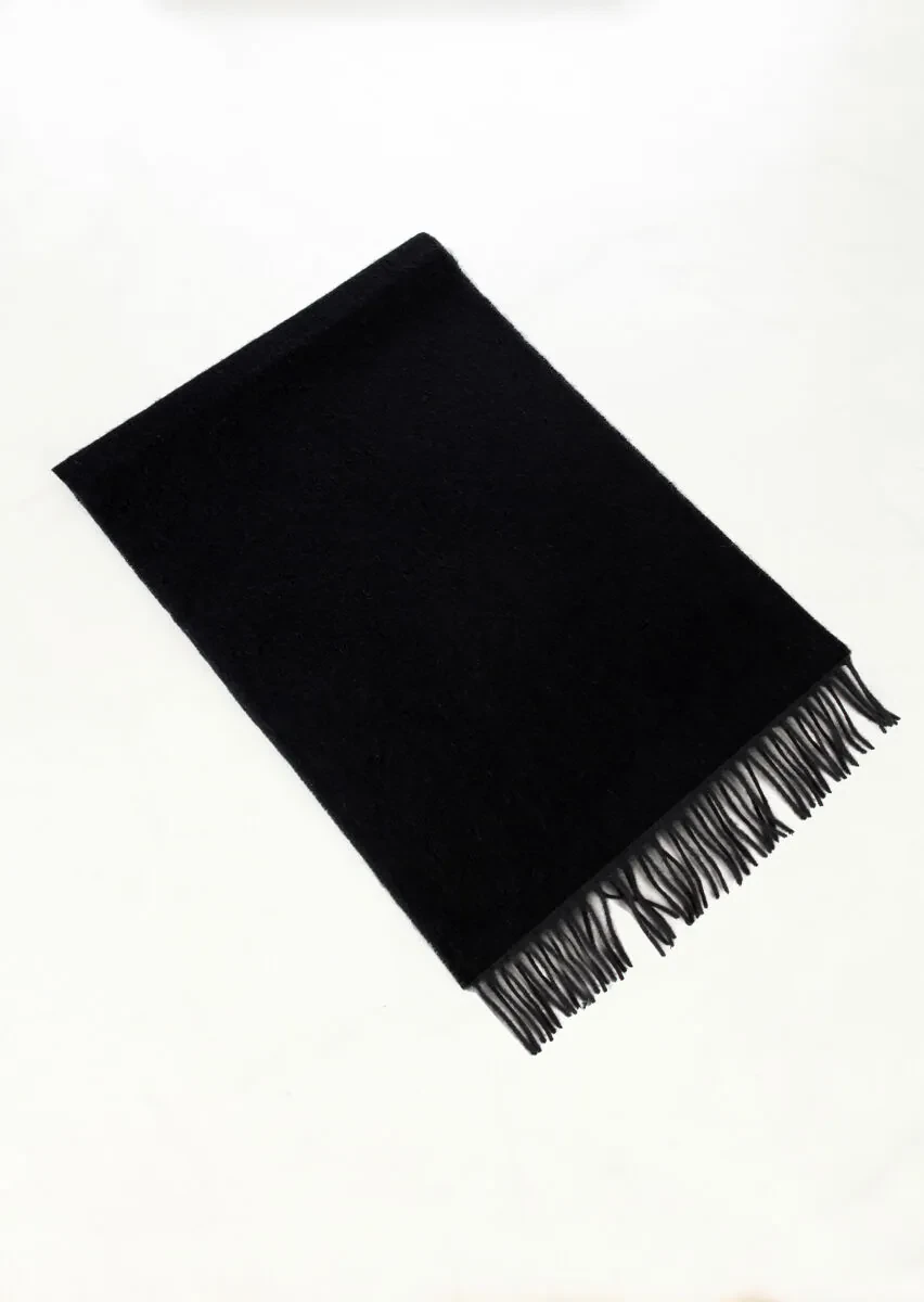 Black %100 Yün Scarf - 1