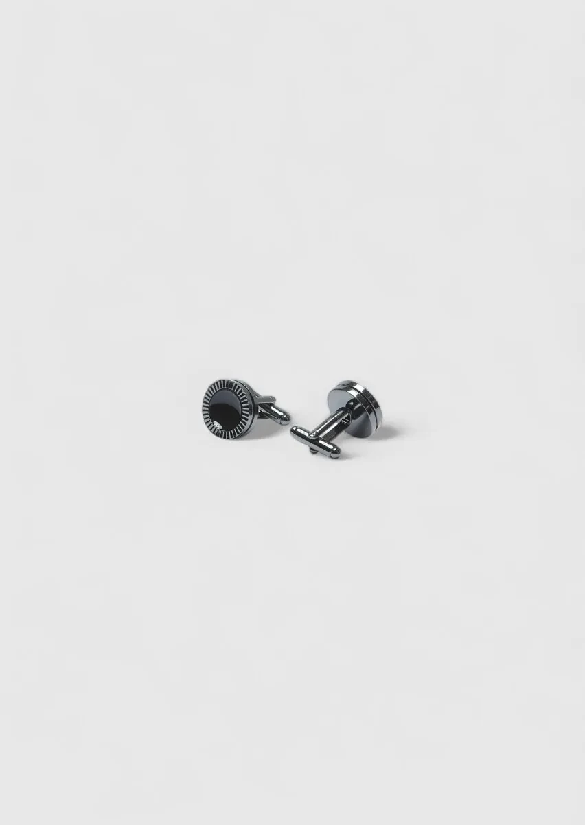 Black Brass Cuff Link - 1
