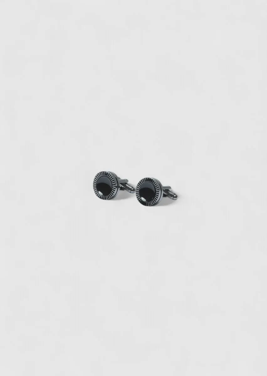 Black Brass Cuff Link - 2