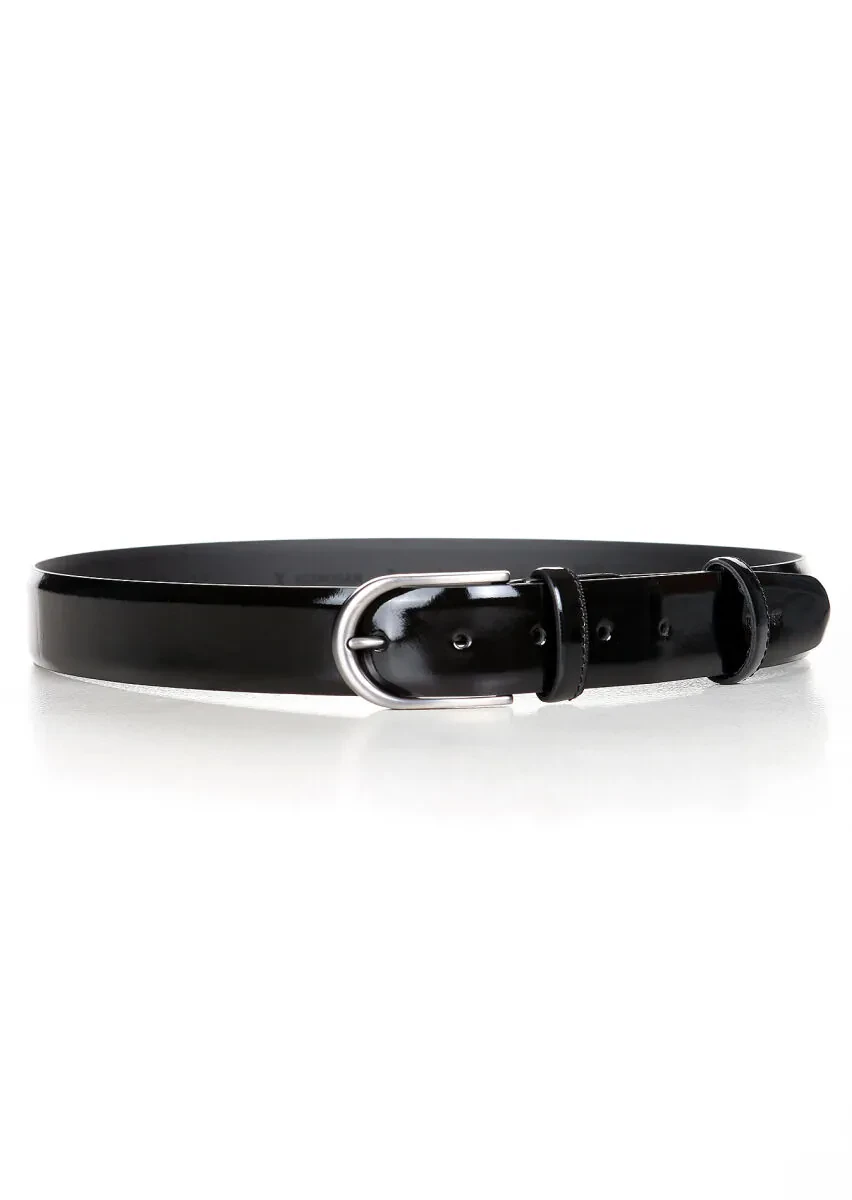Black Cow Leather Belt - 1