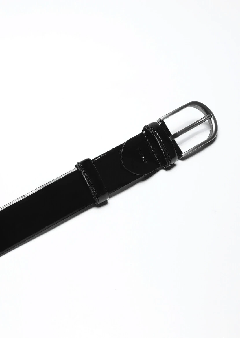 Black Cow Leather Belt - 2