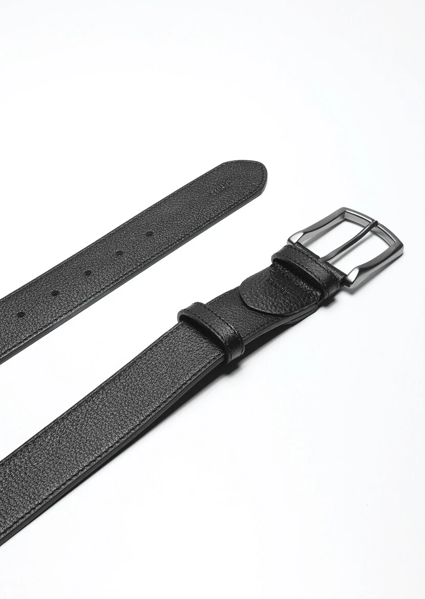 Black Cow Leather Belt - 1