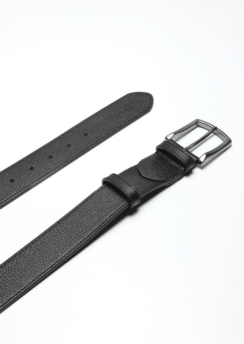 Black Cow Leather Belt - 1