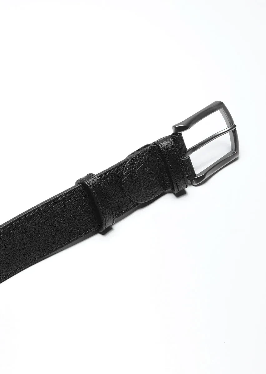 Black Cow Leather Belt - 2