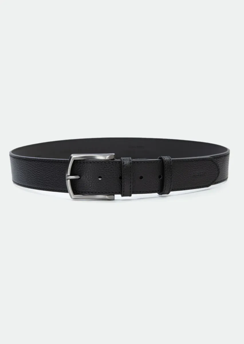 Black Cow Leather Belt - 1