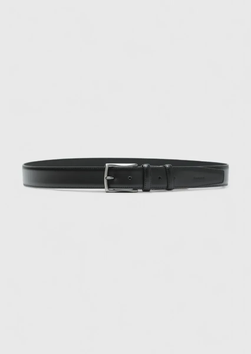 Black Cow Leather Belt - 1