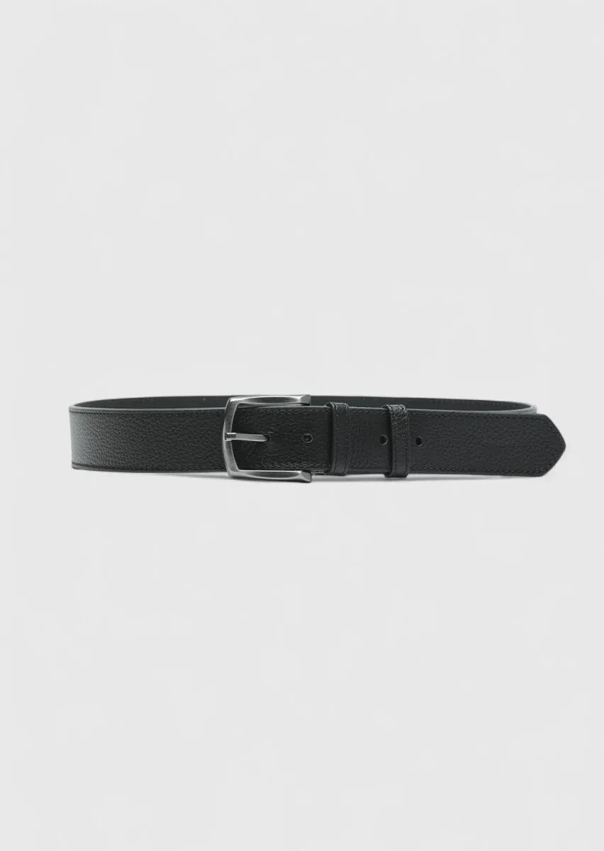 Black Cow Leather Belt - 1
