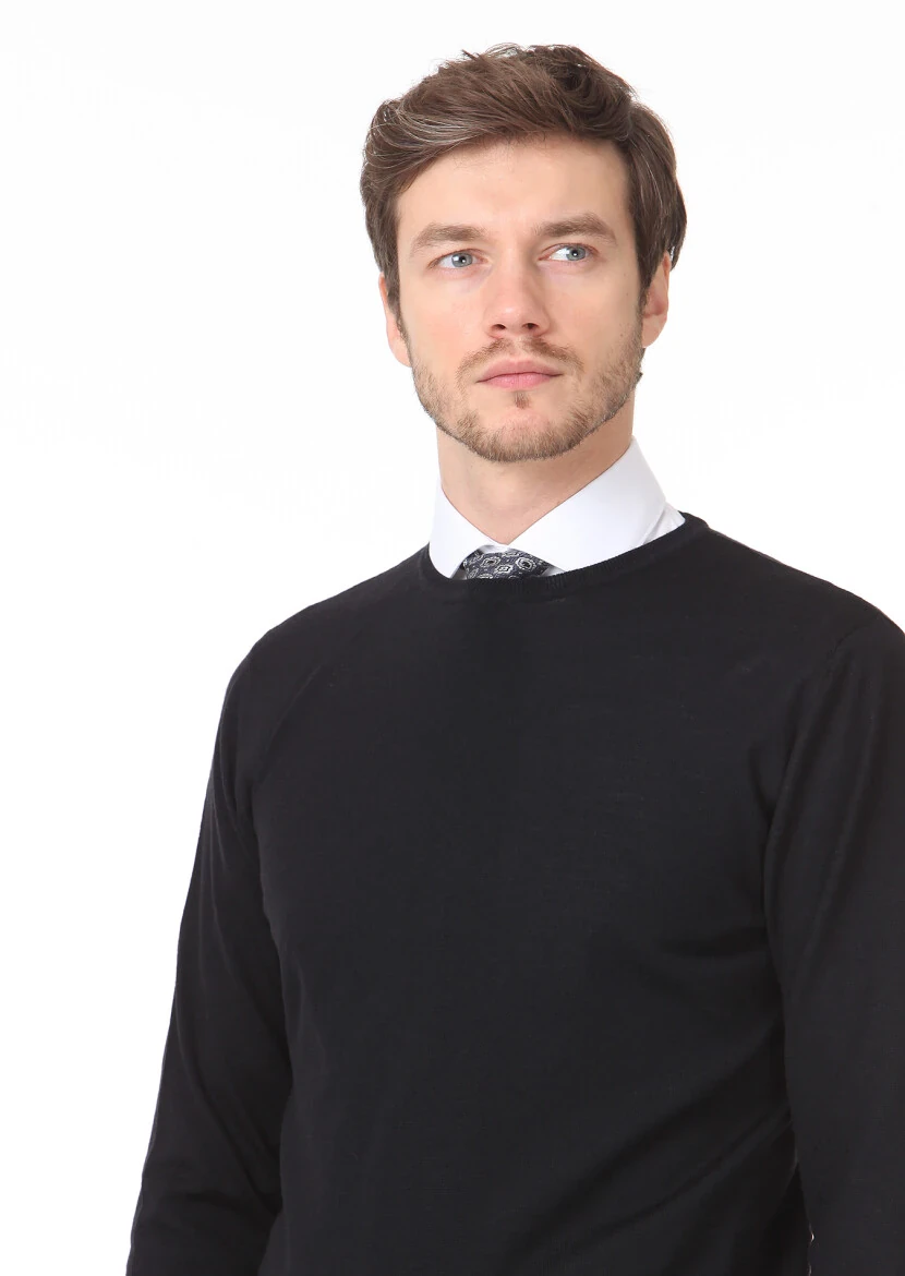 Black Knitwear Sweatshirt - 4