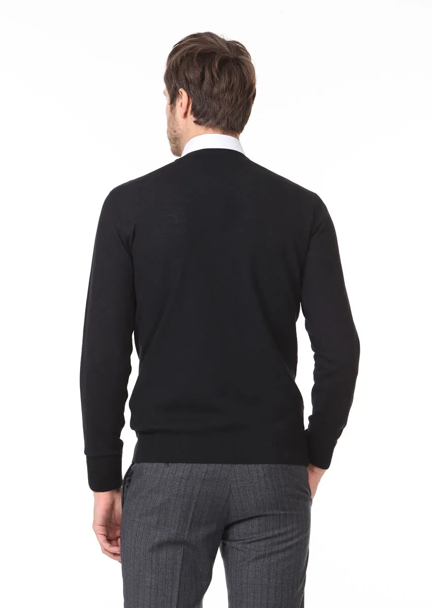 Black Knitwear Sweatshirt - 5