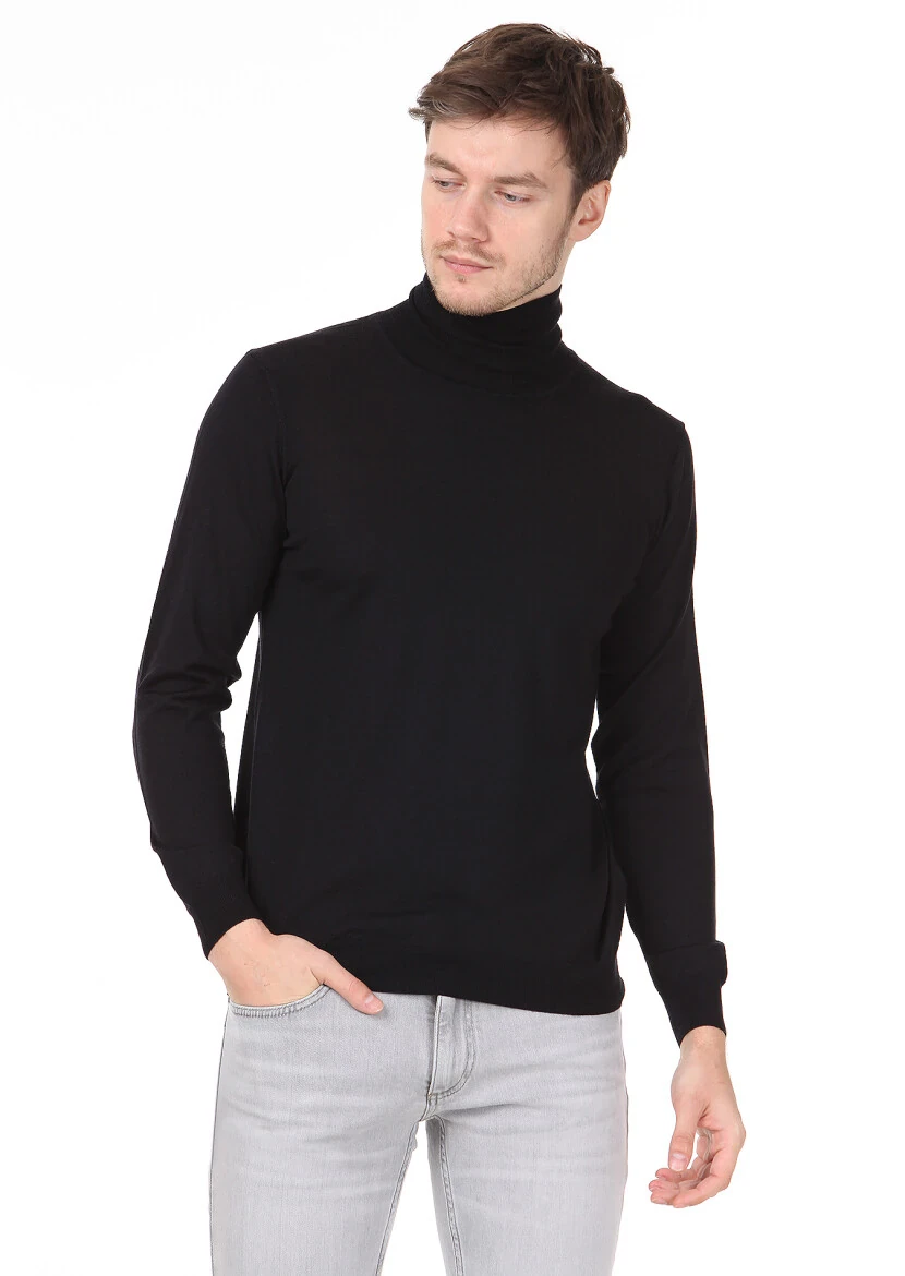 Black Knitwear Sweatshirt - 1