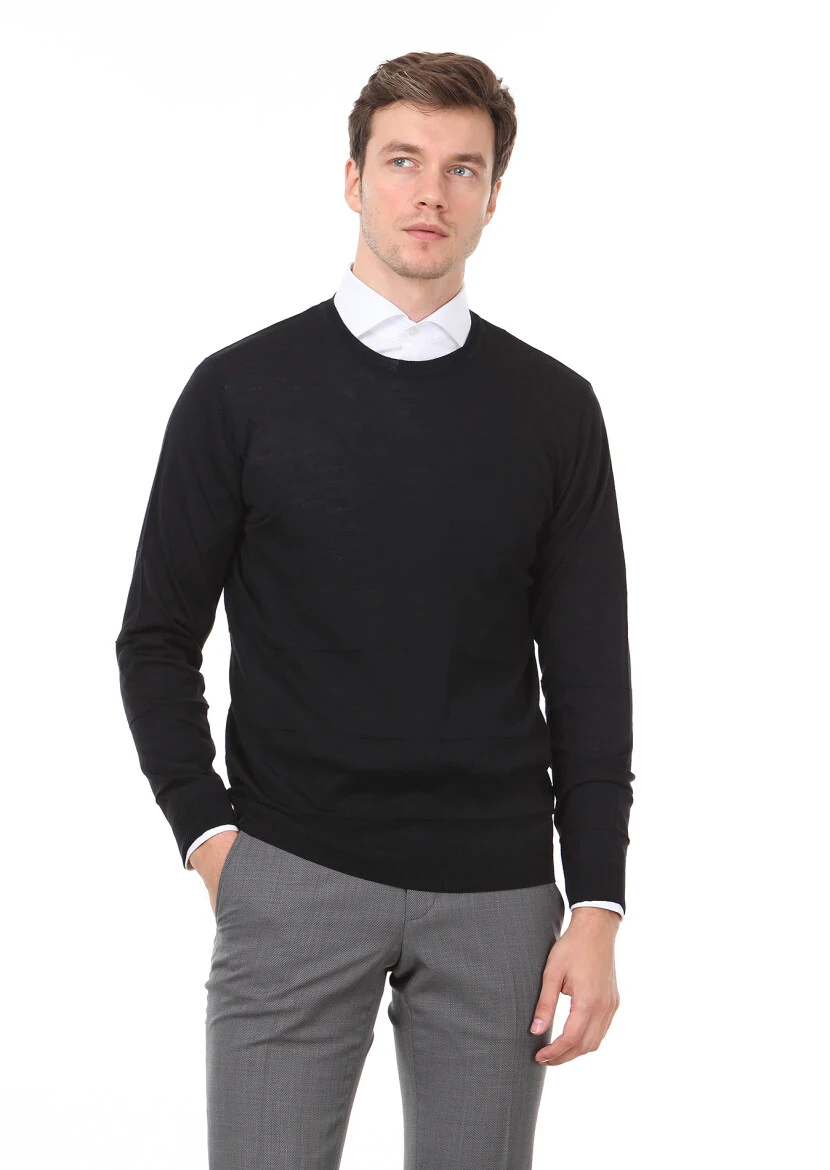 Black Knitwear Sweatshirt - 1
