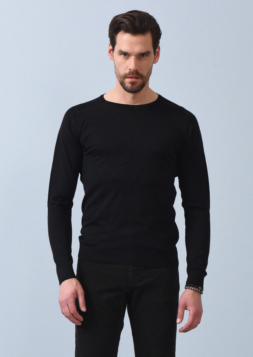 Black Knitwear Sweatshirt - 3