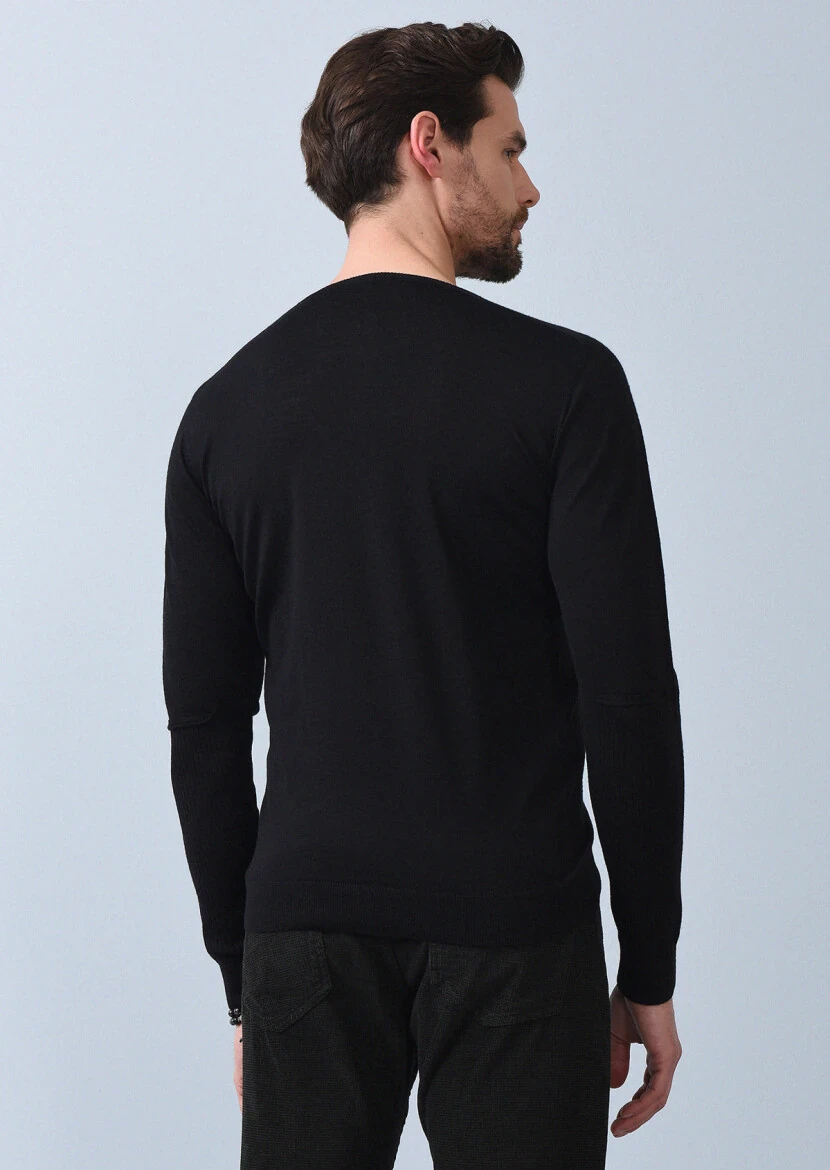 Black Knitwear Sweatshirt - 5