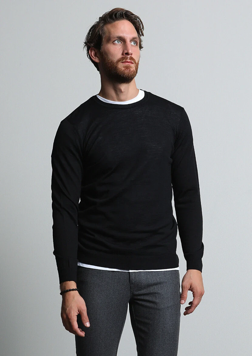 Black Knitwear Sweatshirt - 4
