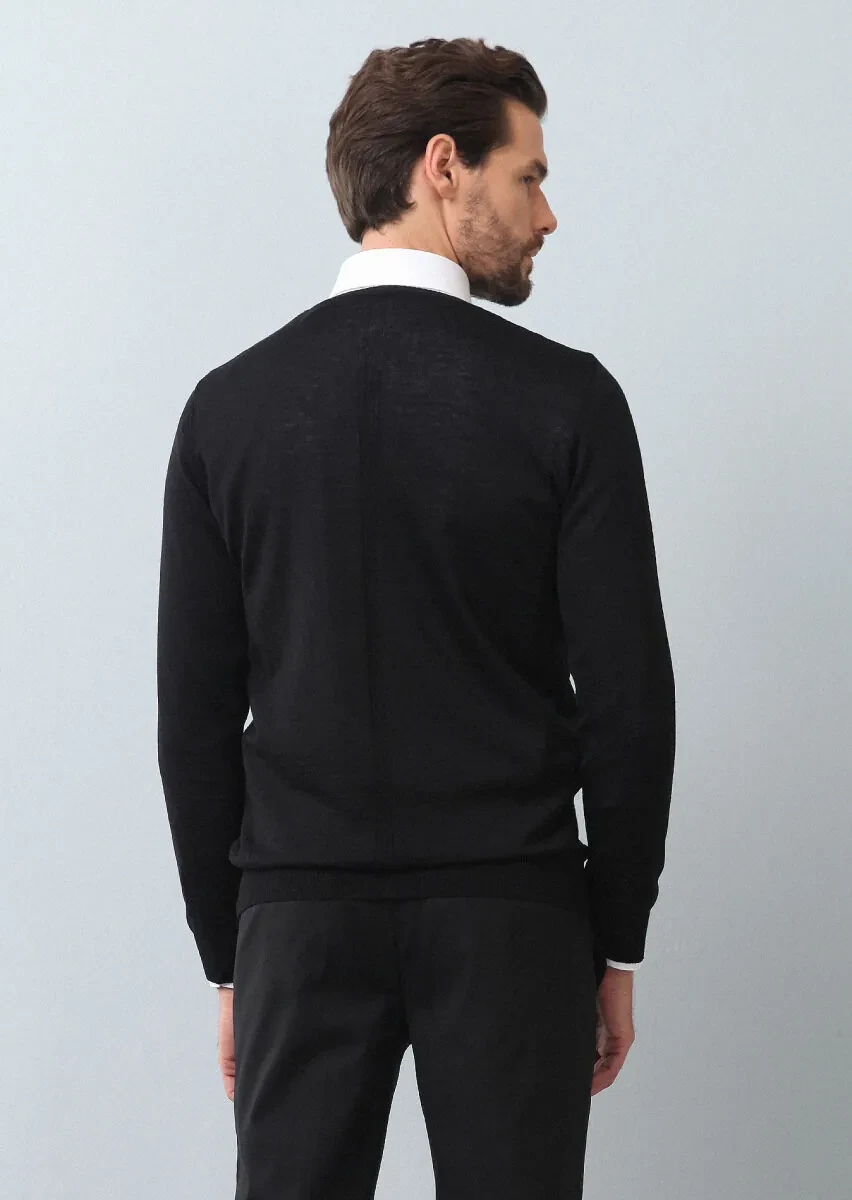 Black Knitwear Sweatshirt - 5