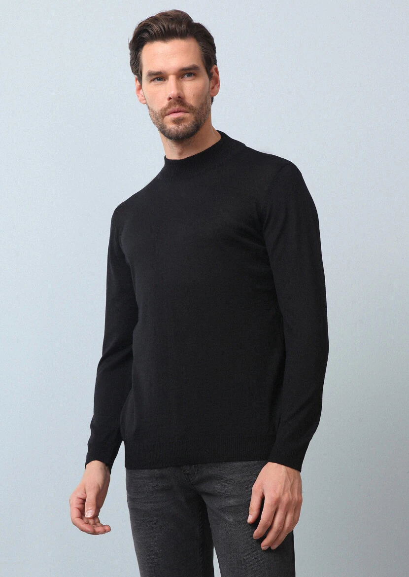 Black Knitwear Sweatshirt - 1