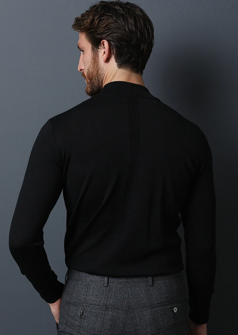 Black Knitwear Sweatshirt - 5