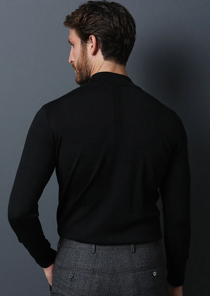 Black Knitwear Sweatshirt - 5